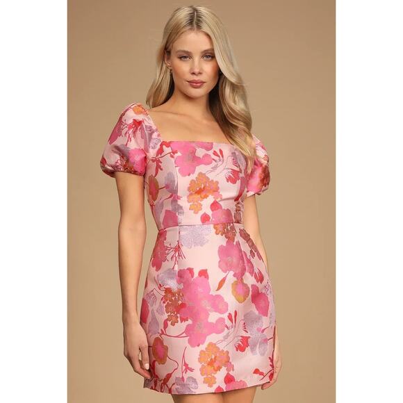 Lulus Floral Pink Mini Dress - Picture 3 of 13